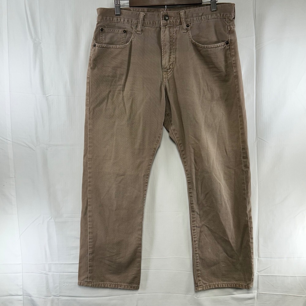 American Eagle Relaxed Straight Pants Mens 34x30 Tan Khaki Cotton Twill
